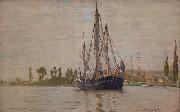 Claude Monet Chasse-maree at anchor Spain oil painting artist